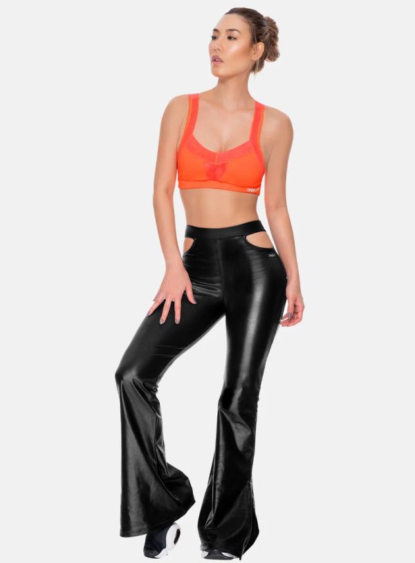 PANTALÓN DEPORTIVO APARIENCIA CUERO BOTA ANCHA TALLA U REF: 103373