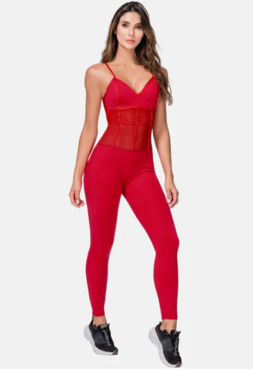 ENTERIZO DEPORTIVO MUJER TELA SUPPLEX CON MALLA SEMI TRANSPARENTE TALLA ÚNICA REF:105343 - Sabrinasport7