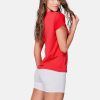 CAMISETA DEPORTIVA MUJER ESTAMPADA CON CORTES EN MALLA - Sabrinasport7