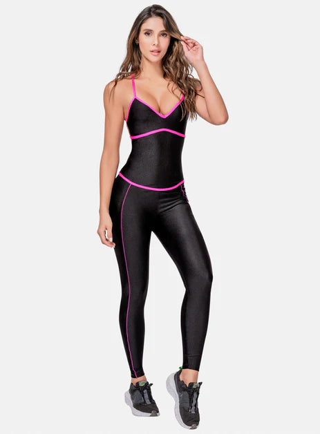 ENTERIZO DEPORTIVO MUJER TELA DISEÑO BRILLANTE CON SESGOS EN CONTRASTE TALLA ÚNICA REF:105503 - Sabrinasport7