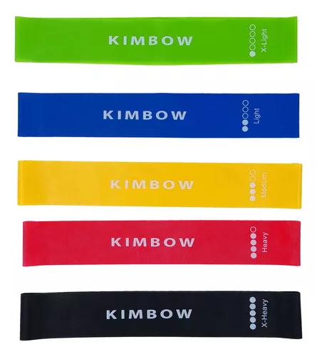 SET DE 5 MINI BANDAS ELÁSTICAS DE RESISTENCIA KIMBOW