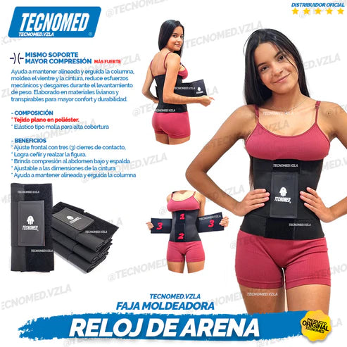 FAJA MOLDEADORA 3 VELCROS RELOJ DE ARENA TECNOMED
