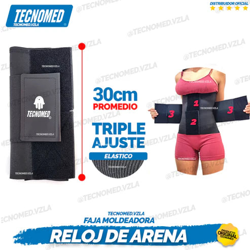 FAJA MOLDEADORA 3 VELCROS RELOJ DE ARENA TECNOMED