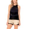 BLUSA DEPORTIVA MUJER POLIÉSTER CON CORTES EN MALLA TALLA ÚNICA REF: 106523 SKU: 106523-17