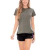 BLUSA DEPORTIVA MUJER POLIAMIDA CON ELÁSTICO EXPUESTO ESTAMPADO ABERTURA EN ESPALDA REF: 106963