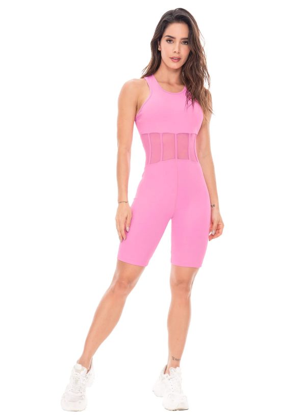 ENTERIZO DEPORTIVO MUJER CORTO TELA SUPPLEX CON CIERRE EN LA ESPALDA CORTES EN TELA SEMITRANSPARENTE TALLA ÚNICA REF: 107053 - Sabrinasport7