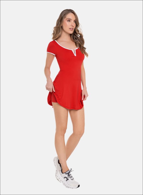VESTIDO DEPORTIVO DAMA COLOR ROJO - 112083 VESTIDO DEPORTIVO DAMA COLOR ROJO - 112083