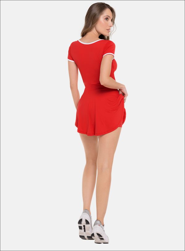 VESTIDO DEPORTIVO DAMA COLOR ROJO - 112083 VESTIDO DEPORTIVO DAMA COLOR ROJO - 112083