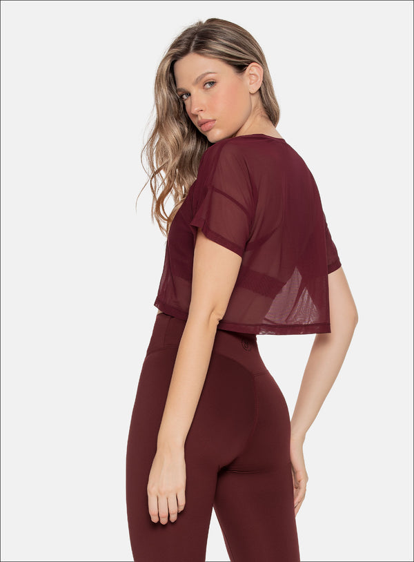BLUSA BABALU DEPORTIVA DE MALLA COLOR VINOTINTO- 105883