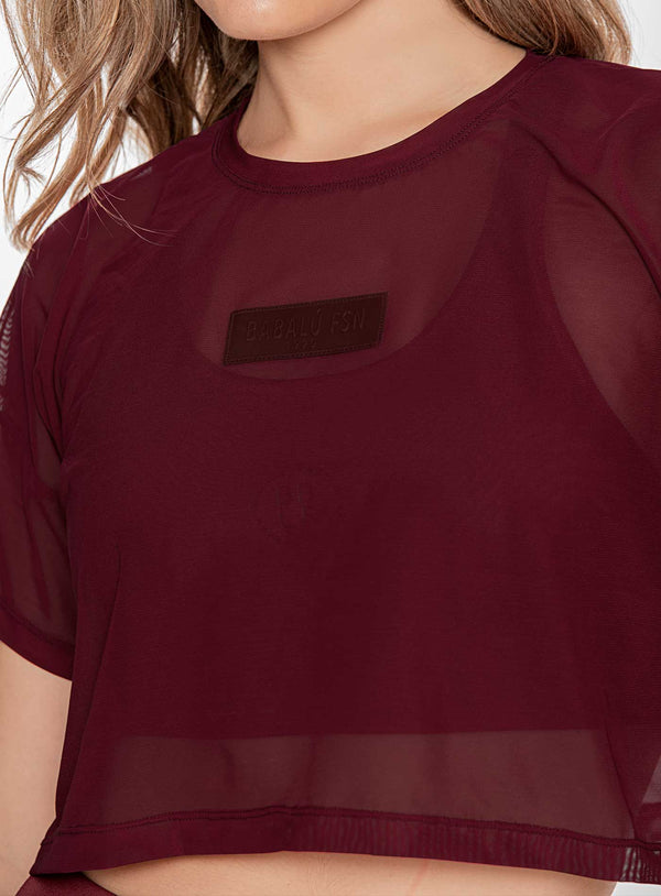 BLUSA BABALU DEPORTIVA DE MALLA COLOR VINOTINTO- 105883
