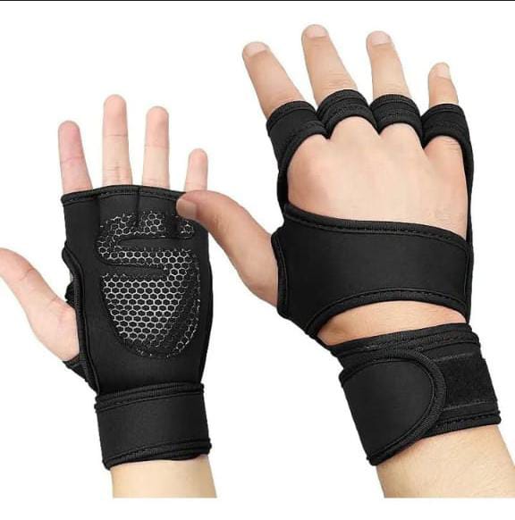 GUANTES CON MUÑEQUERA PARA GYM PESAS - MUÑEQGUANTES